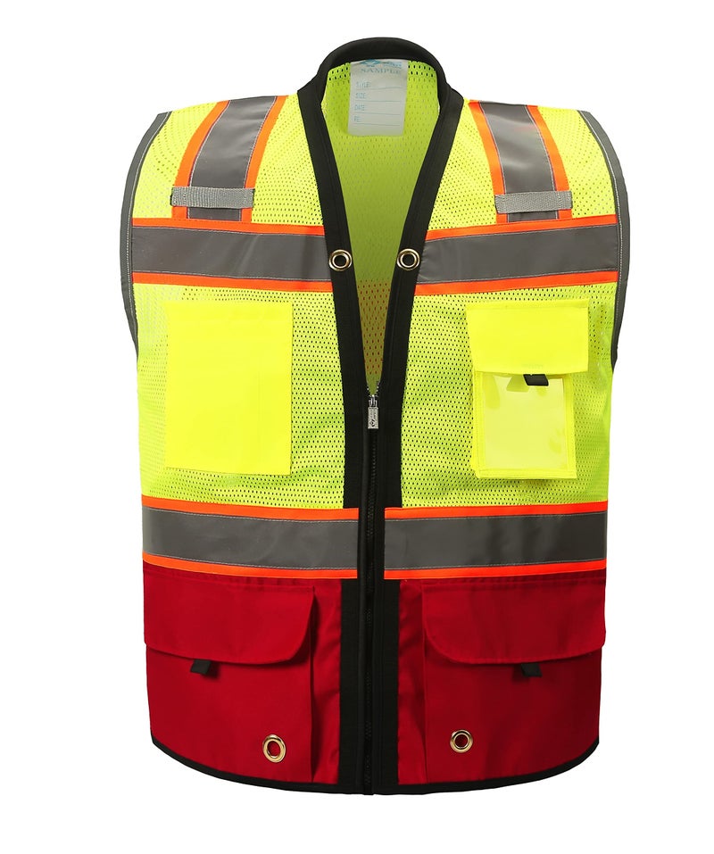 ShineBright Shine Bright Safety Vest - High Visibility with Reflective Straps and Pockets â€“ Premium, Soft, Durable, and Breathable â€“ ANSI CLASS 2 (Size XL, Red) - Image 1